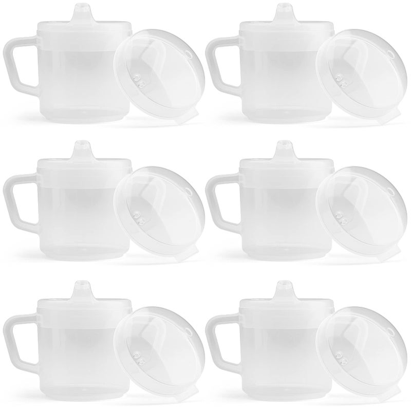 Providence Spillproof Compact 8oz Adult Sippy Cup with 2 Handles Sip Cups for Adults for Limited Mobility Handicapped Accessories Handicap Cups for Elderly Care Made in the USA Ckear 6